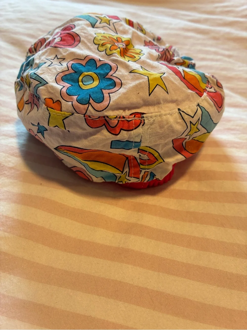 Kids Star & Flower Sun Hat - Multicolor with Pink Trim